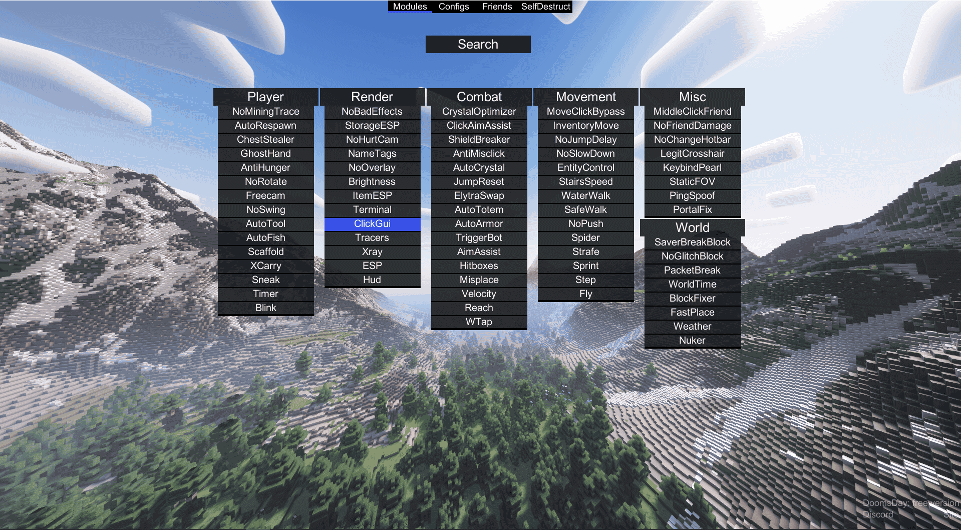 Doomsday Client in-game preview