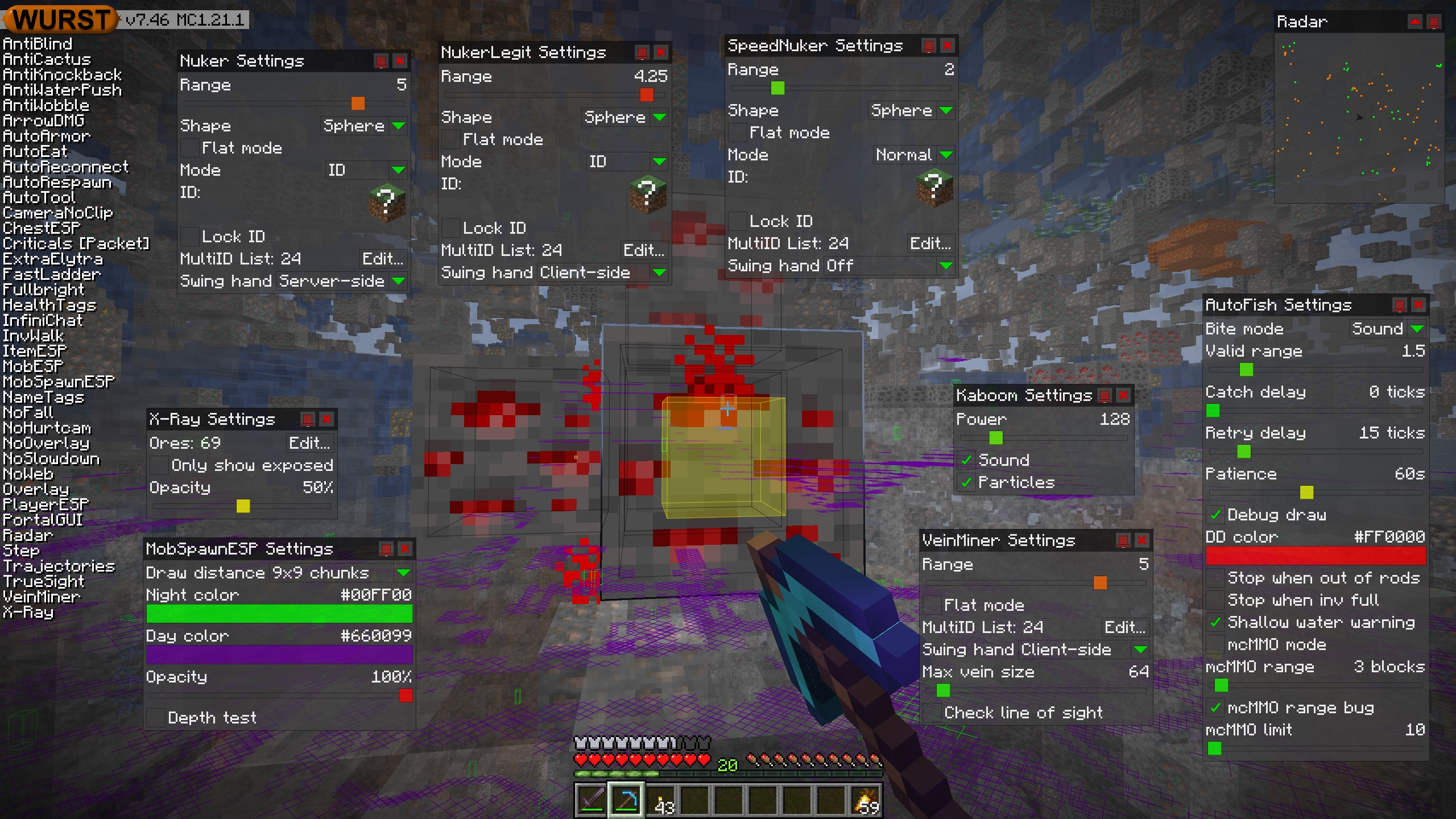 Wurst Client in-game preview